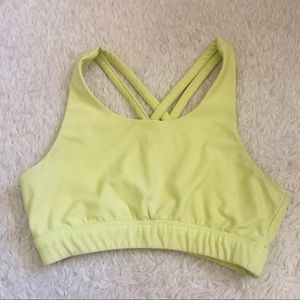 💙Lime green Strappy sports bra